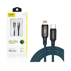 Foneng Zinc Alloy Data Cable X87 Type C to Lightning 3A 1.2m Blue Foneng Zinc Alloy Data Cable X87 Type C to Lightning 3A 1.2m Blue